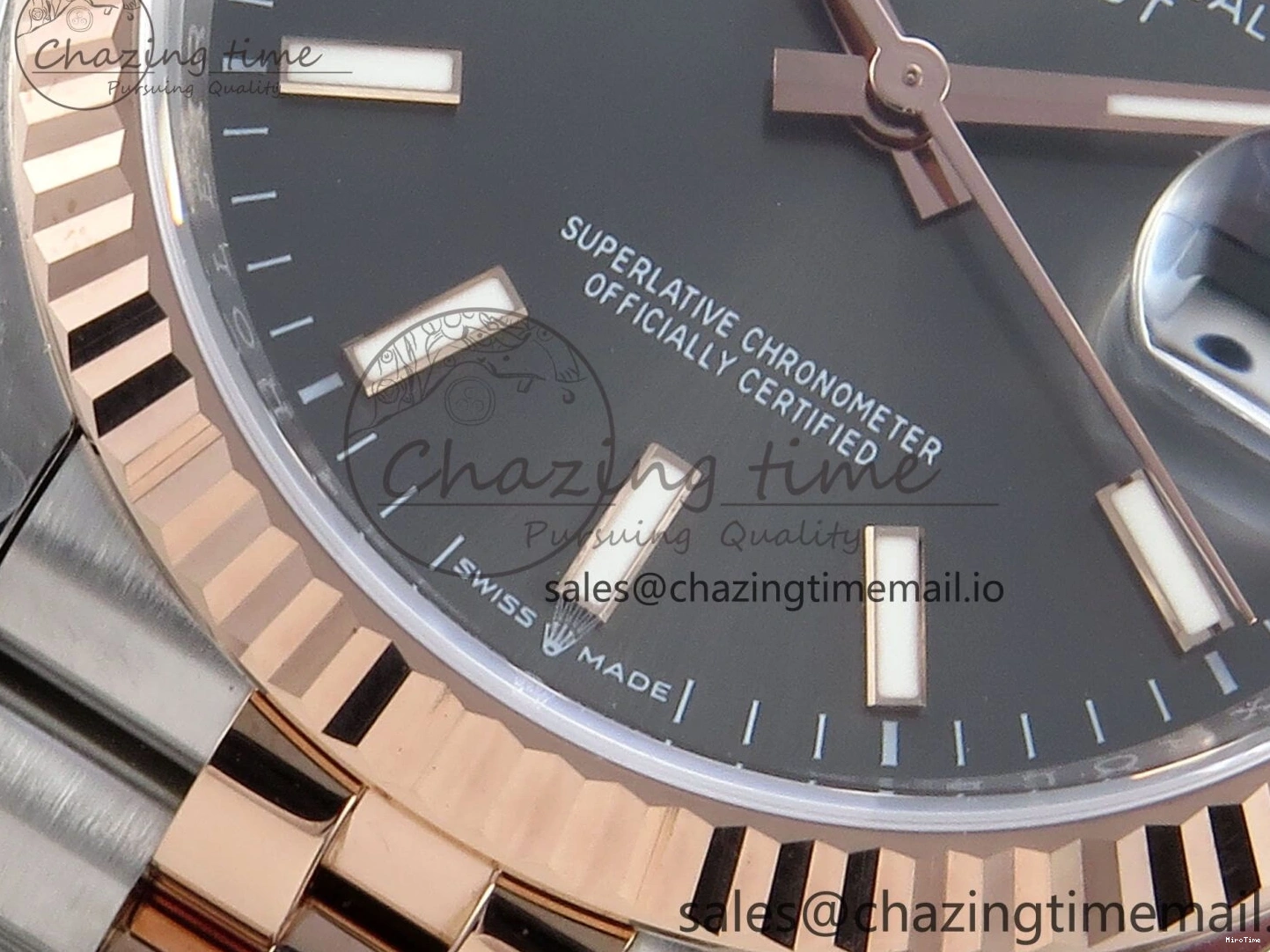 MiroTime 0225 DateJust 36 126231 EWEF Best Edition Gray Dial Stick Marker on SS RG Jubilee Bracelet A Seasonal 593